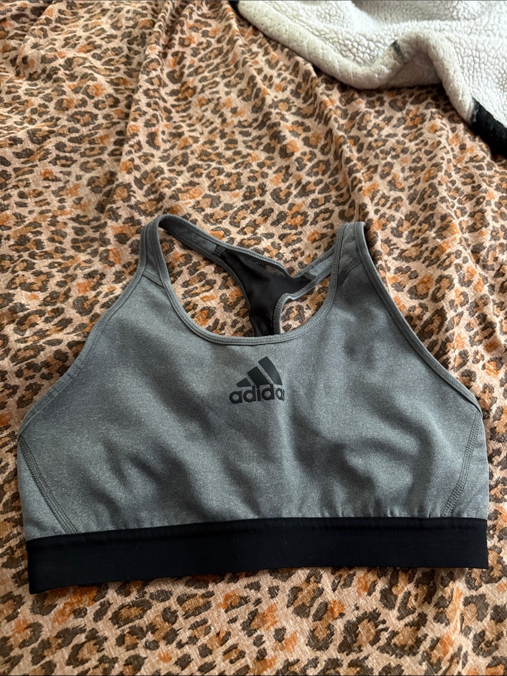 adidas Gray and Black Racerback Sports Bra